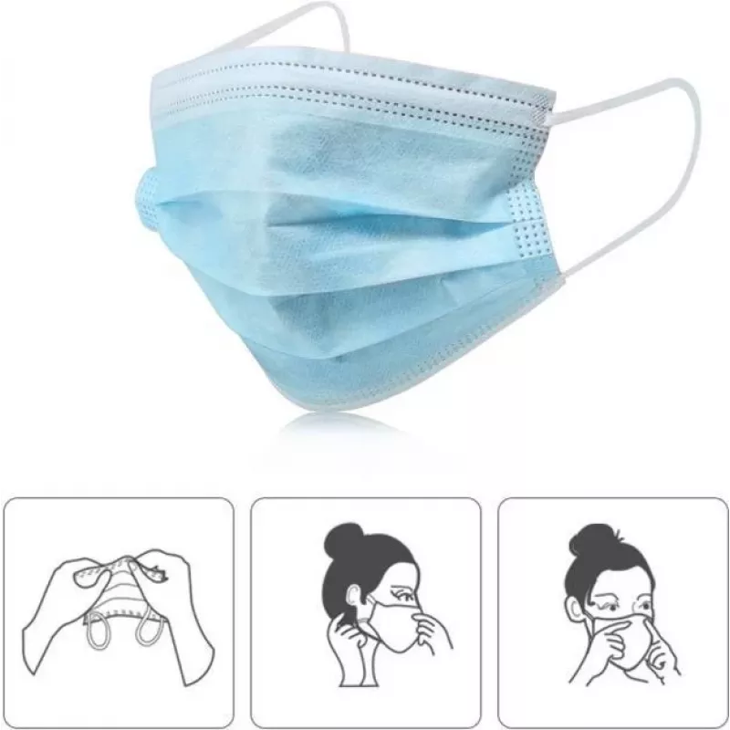 CYOO CY122187 Einweg-Gesichtsmaske 3-lagig Blau 10er-Pack