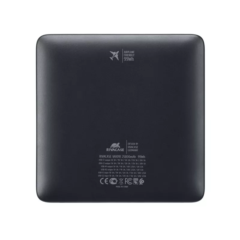 Rivacase VA1091 Powerbank 25800 mAh 100W Schwarz