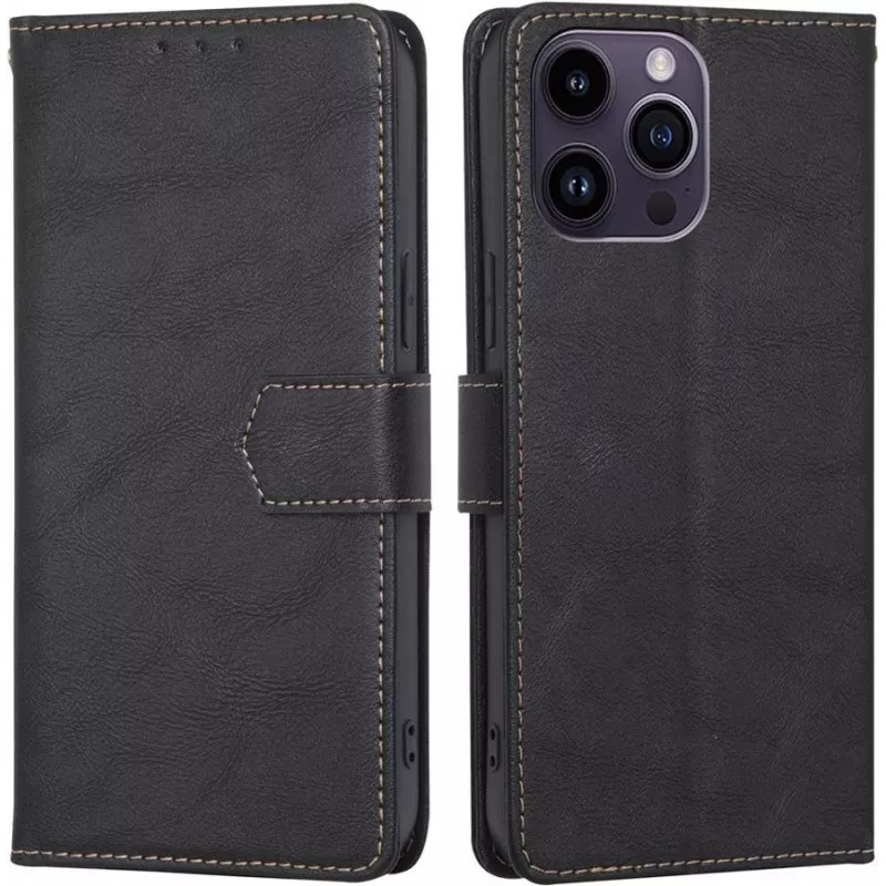 CYOO Premium BookCase Wallet Hülle für iPhone 14 Pro, Schwarz CY122793