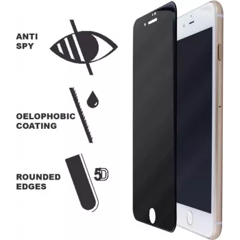 CYOO Privacy 5D Panzerglas Displayschutzfolie für Apple iPhone 8 Plus – Schwarz