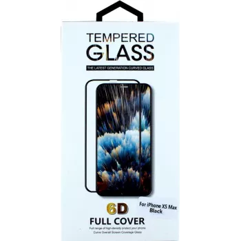 CYOO Apple iPhone XS Max Panzerglas Displayschutzfolie 6D Full Coverage Schwarz