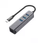 EXSYS EX-1133-N-3 USB 3.2 Gen 1 Hub mit 3x USB-A-Anschlüssen und Gigabit-Ethernet (USB-C)
