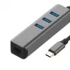 EXSYS EX-1133-N-3 USB 3.2 Gen 1 Hub mit 3x USB-A-Anschlüssen und Gigabit-Ethernet (USB-C)