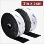 Quadrios 24CA321 Selbstklebendes Klettband 3 m x 3 cm Schwarz