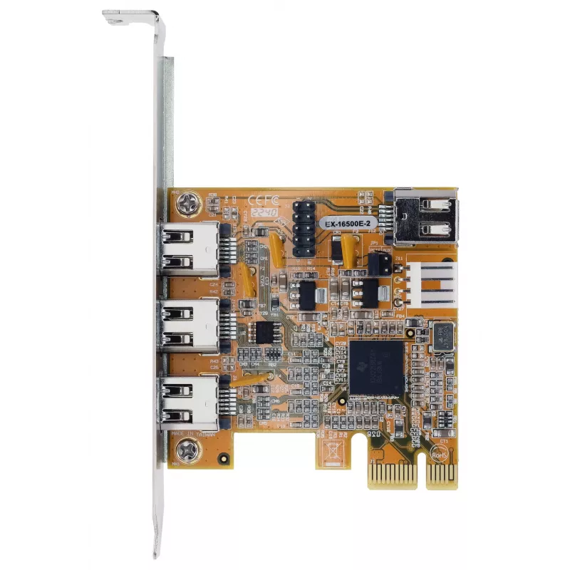 EXSYS EX-16500E-2 FireWire 1394a PCIe Karte, 3+1 Port, TI Chipsatz