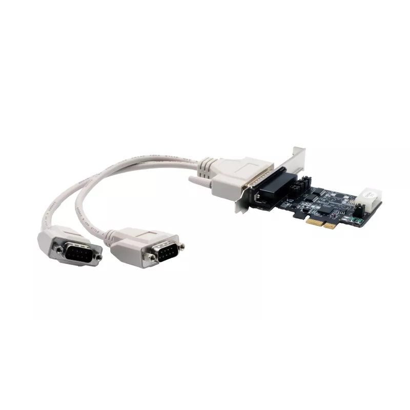 EXSYS EX-46022 PCIe 2S Serial RS-232 Karte, Oktopus-Kabel (EXAR Chipsatz)