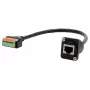 EXSYS EX-49161 D-Typ RJ45 Buchse auf 8-Pin Klemmenblock Adapter mit Drucktaster, CAT.5e, 20 cm