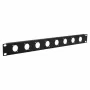 EXSYS 19-Zoll 1U Rack-Panel mit 8 D-Typ (XLR) Aussparungen, Schwarz EX-49297