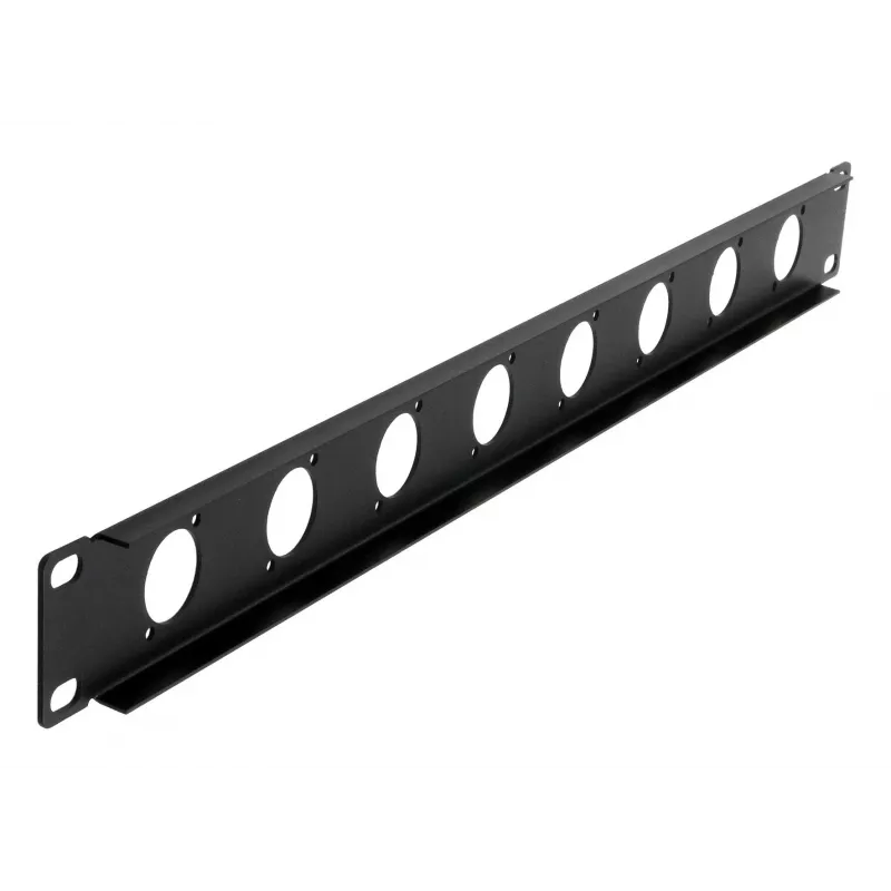 EXSYS 19-Zoll 1U Rack-Panel mit 8 D-Typ (XLR) Aussparungen, Schwarz EX-49297