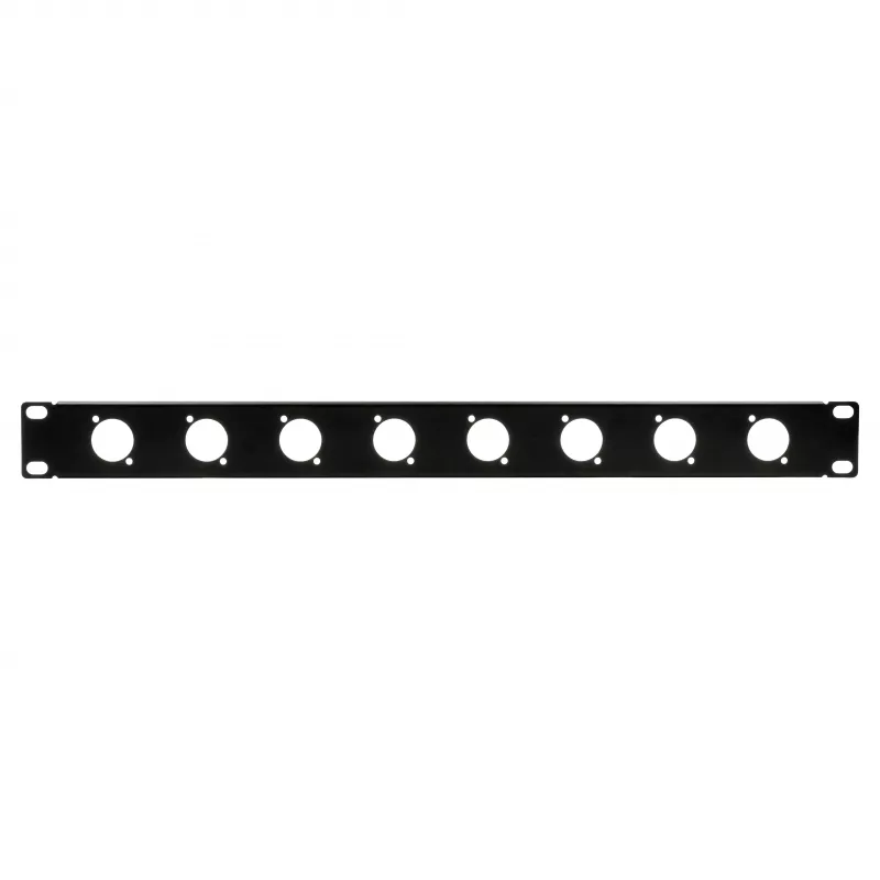 EXSYS 19-Zoll 1U Rack-Panel mit 8 D-Typ (XLR) Aussparungen, Schwarz EX-49297