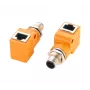 EXSYS EX-49502 M12 A-codierter 8-poliger Stecker auf RJ45 Buchse 90° Industrial Ethernet Adapter