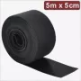 Quadrios 24CA310 Klettverschlussband, 5 m x 5 cm, Schwarz, Wiederverwendbare Kabelbinder zum Bündeln und Kabelmanagement