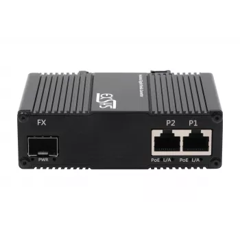 EXSYS EX-60344 2-Port PoE++ Media Converter 90W, SFP, -40°C bis +80°C