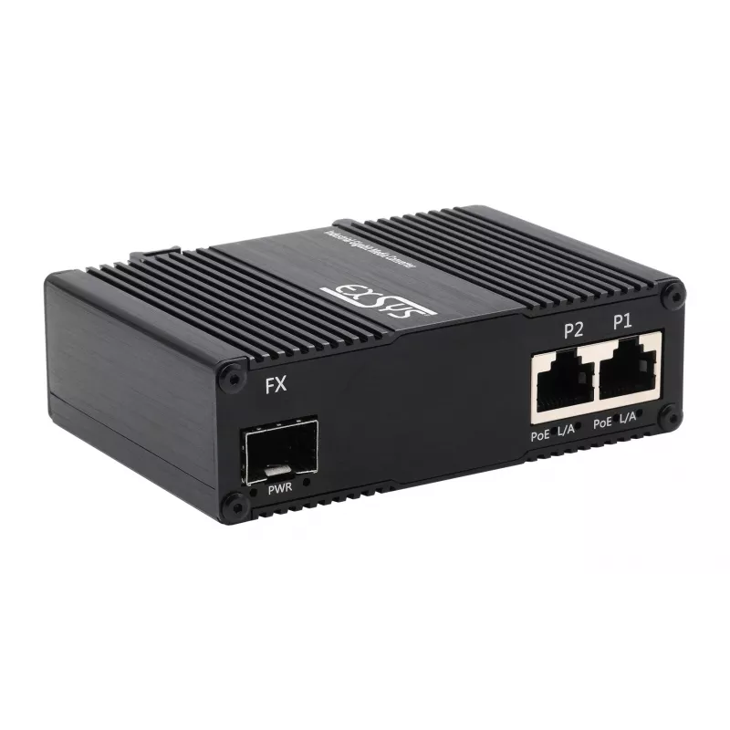EXSYS EX-60344 2-Port PoE++ Media Converter 90W, SFP, -40°C bis +80°C