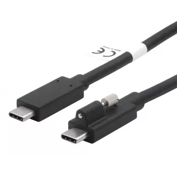 EXSYS USB 3.2 Gen 2x1 USB-C Kabel 1m Schwarz mit Einzelschraubensicherung (EX-K1595V-1.0)
