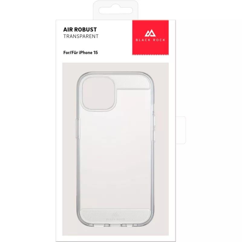 Black Rock Air Robust Hülle für Apple iPhone 15, Transparent 00221257