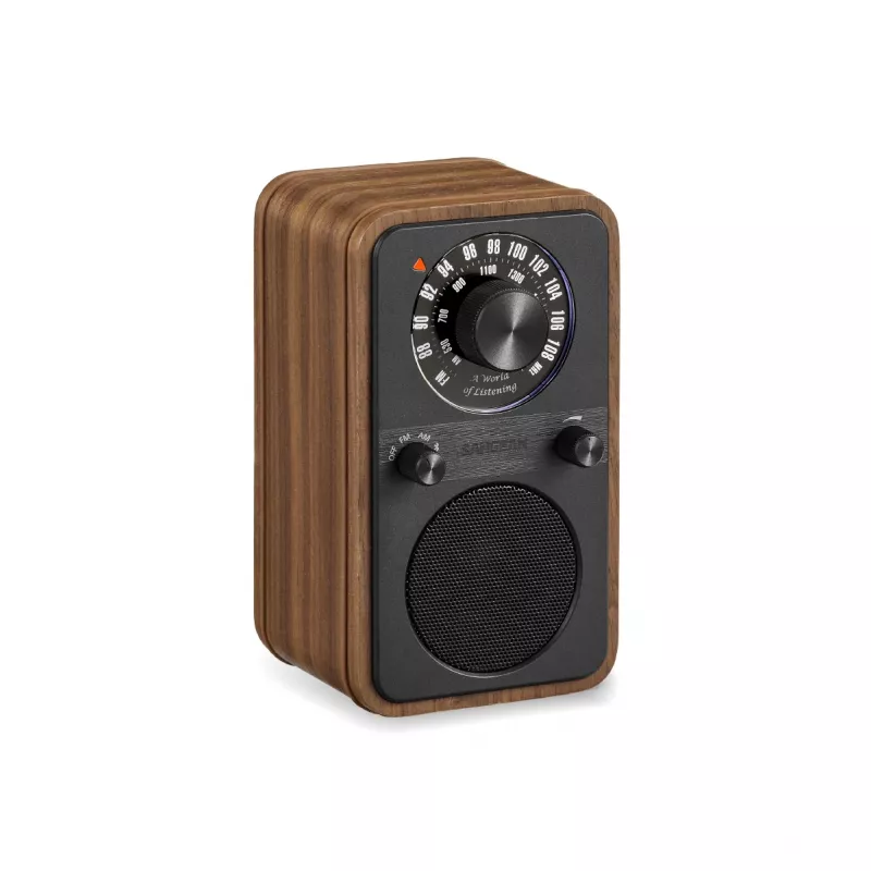 Sangean WR-9 tragbares FM-Radio, Gehäuse aus echtem Walnussholz, Vintage-Design, Bluetooth, 8W
