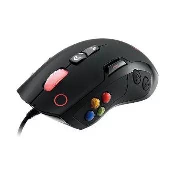 Thermaltake Tt eSPORTS VOLOS Laser-Gaming-Maus, 8200 DPI, 14 Tasten, kabelgebunden, Schwarz