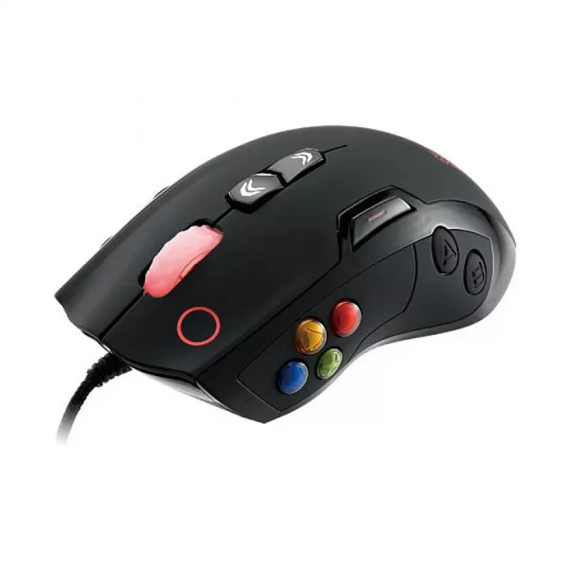 Thermaltake Tt eSPORTS VOLOS Laser-Gaming-Maus, 8200 DPI, 14 Tasten, kabelgebunden, Schwarz