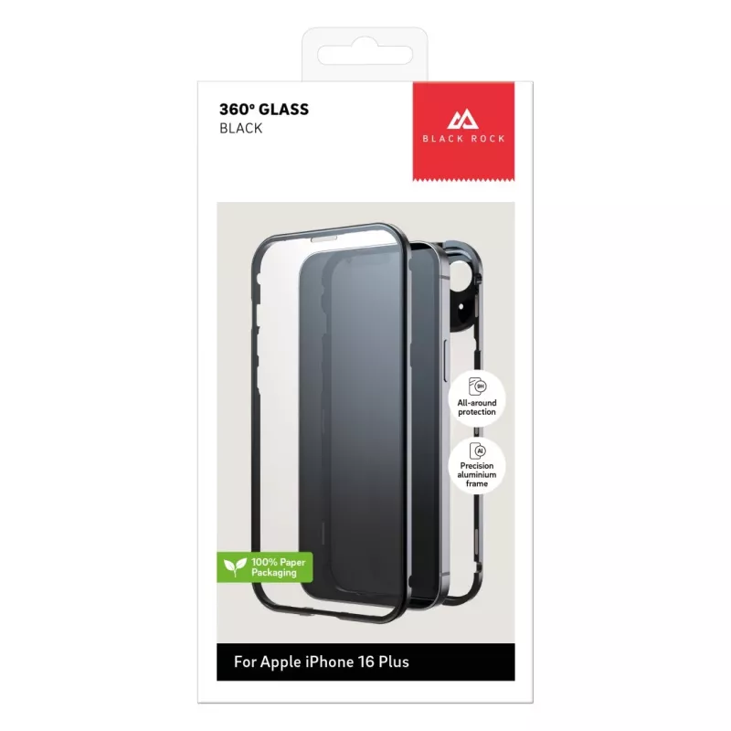 Black Rock Cover 360° Glas für Apple iPhone 16 Plus, Schwarz 00228104