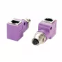 EXSYS EX-49523 M12 D-Code 4-Pin Buchse auf RJ45 Buchse 90° Industrial Ethernet Adapter
