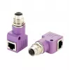EXSYS EX-49523 M12 D-Code 4-Pin Buchse auf RJ45 Buchse 90° Industrial Ethernet Adapter