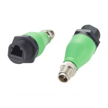 EXSYS EX-49544 M12 X-Code 8-Pin Stecker auf RJ45 Buchse IP67 Industrie-Ethernet-Adapter, 10 Gbps