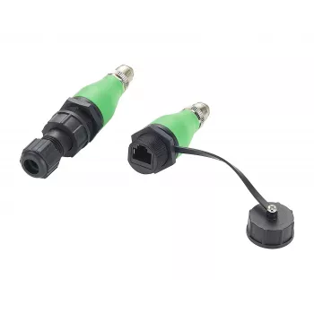 EXSYS EX-49544 M12 X-Code 8-Pin Stecker auf RJ45 Buchse IP67 Industrie-Ethernet-Adapter, 10 Gbps