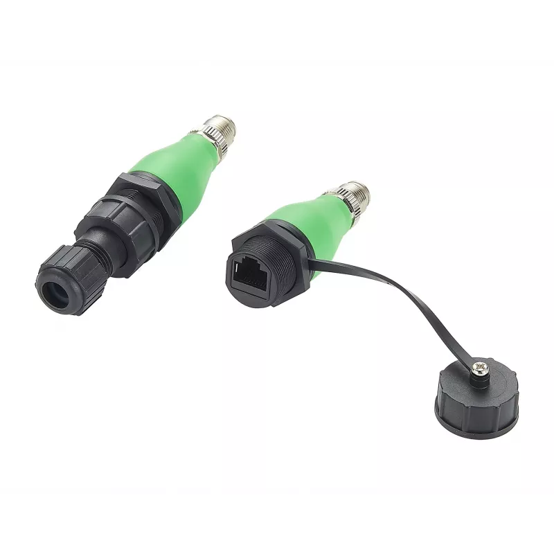 EXSYS EX-49544 M12 X-Code 8-Pin Stecker auf RJ45 Buchse IP67 Industrie-Ethernet-Adapter, 10 Gbps