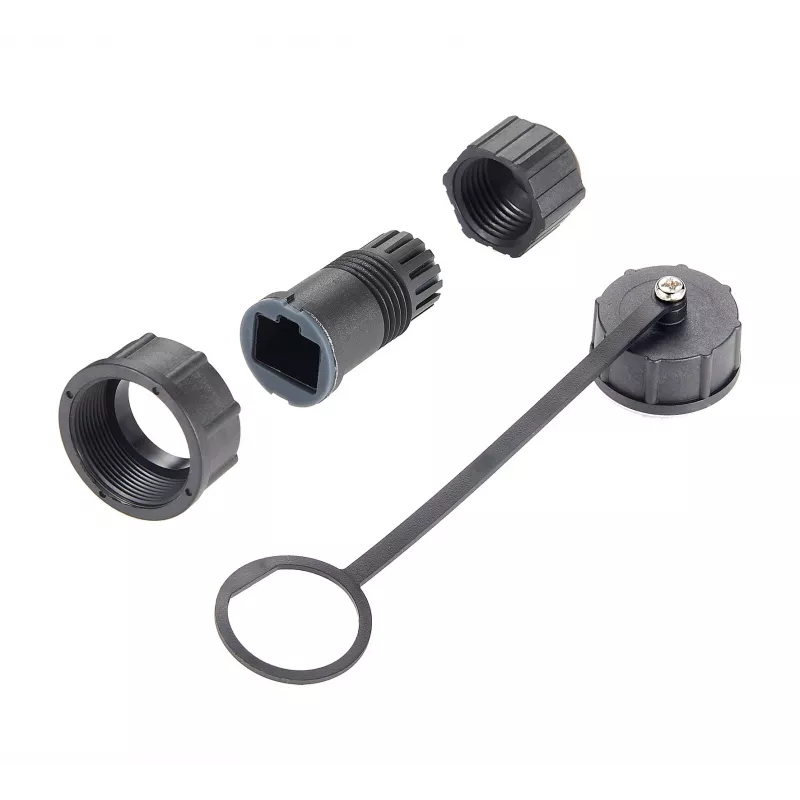 EXSYS EX-49544 M12 X-Code 8-Pin Stecker auf RJ45 Buchse IP67 Industrie-Ethernet-Adapter, 10 Gbps