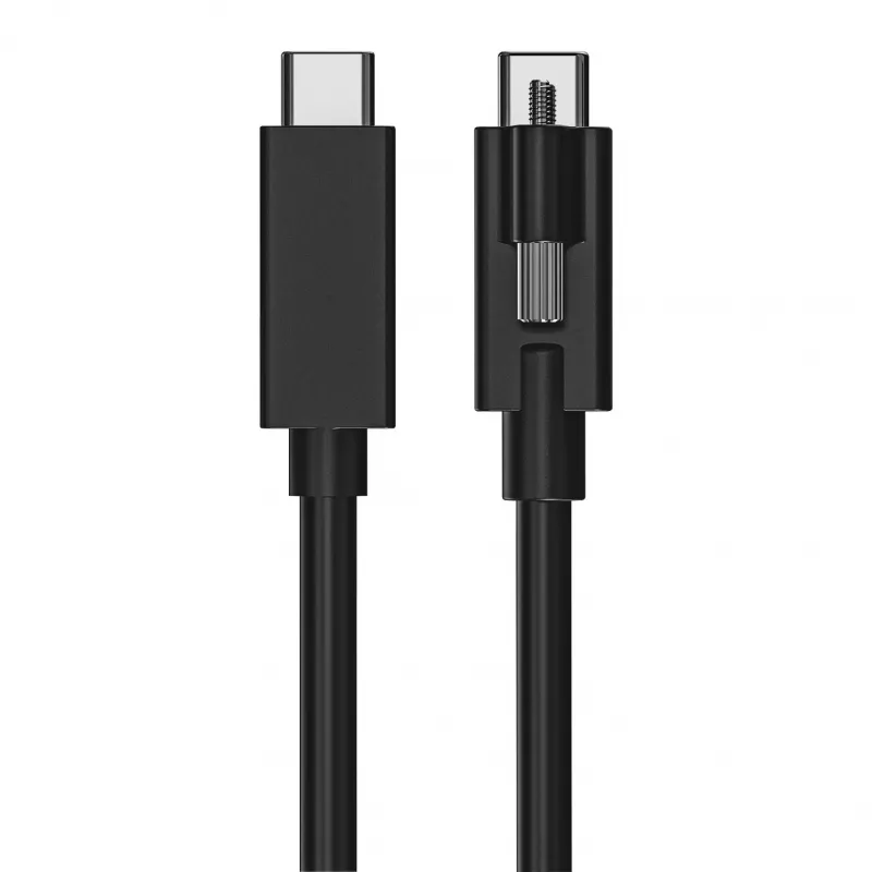 EXSYS EX-K1595V-2.0 USB-C auf USB-C Kabel, 2m, Schwarz, Schraubverschluss