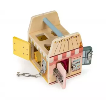 Gerardo's Toys Holz-Aktivitätshaus mit Schlössern für Kleinkinder ab 18 Monaten