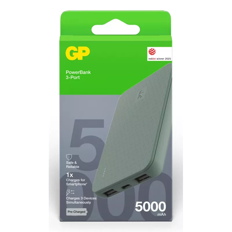 GP PowerBank B+ Series 5000 mAh Moosgrün (GPPBB05BGYBSR523)
