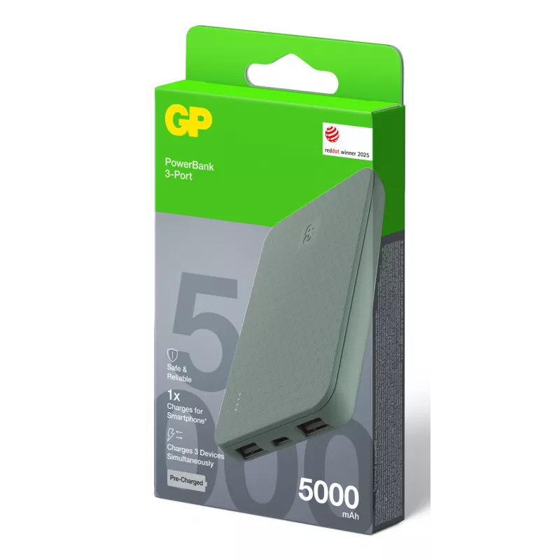 GP PowerBank B+ Series 5000 mAh Moosgrün (GPPBB05BGYBSR523)