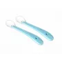Kidsme Babylöffel, 2er-Pack, Aquamarin, lebensmittelechtes Silikon, 4m+