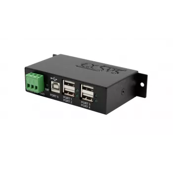 EXSYS EX-1594HMS USB 2.0 4-Port Industrie-Hub mit DIN-Schienen-Kit
