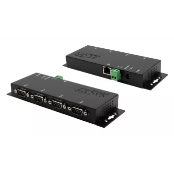 EXSYS EX-6164 4-Port RS-232 Serial Device Server, Ethernet zu Serial, Metall, 10/100 Mbps, Virtual COM