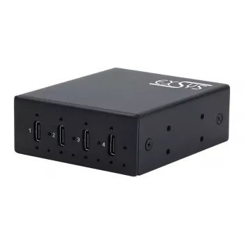EXSYS EX-12274HMS USB 3.2 Gen 2x1 4-Port Industrie-Metall-Hub, 10Gbps, 15KV ESD, Wand-/DIN-Schienenmontage