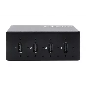 EXSYS EX-12274HMS USB 3.2 Gen 2x1 4-Port Industrie-Metall-Hub, 10Gbps, 15KV ESD, Wand-/DIN-Schienenmontage