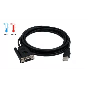 EXSYS EX-1311-2FT USB 2.0 auf RS-232 Seriell Adapter, DB9 Buchse, FTDI Chipsatz, Industrieller Temperaturbereich