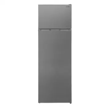 SHARP SJ-FTB03ITXLE-EU Freistehender Kühl-Gefrierschrank, 242 L Gesamtvolumen, 161 cm Höhe, Edelstahl-Look