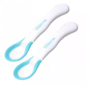 Kidsme Temperaturanzeigende Fütterungslöffel (2er-Pack), Aquamarin, 6+ Monate