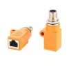 EXSYS M12 A-kodiert 8-polig Stecker auf RJ45 Buchse Geschirmter Adapter, IP67, Gigabit, PoE EX-49500