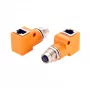 EXSYS M12 A-codiert 8-polig Buchse auf RJ45 Buchse 90° Adapter EX-49503