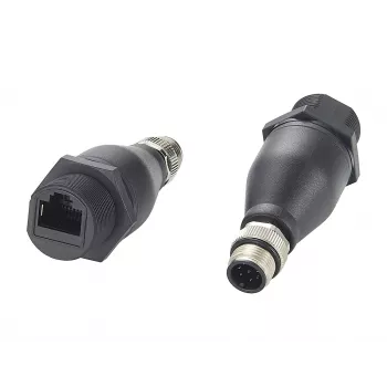 EXSYS EX-49504 M12 A-Code 8-Pin Stecker auf RJ45 Buchse Industrial Ethernet Adapter, IP67