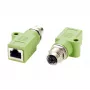 EXSYS M12 X-Coded 8-Pin Female zu RJ45 Female Adapter, 10Gbps, IP67, vernickeltes Messing EX-49541