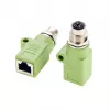 EXSYS M12 X-Coded 8-Pin Female zu RJ45 Female Adapter, 10Gbps, IP67, vernickeltes Messing EX-49541