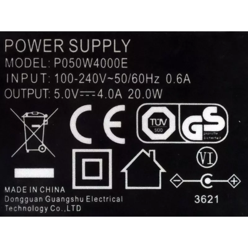 EXSYS 5V 4A 20W AC/DC Netzteil mit 5,5mm DC-Hohlstecker (EX-6982)