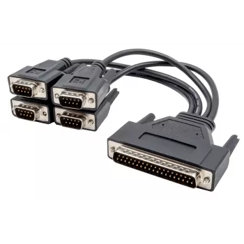 EXSYS Octopus Serielles Kabel, 4x DB9 Stecker auf HD44 Stecker, 0,6m, Schwarz EX-OPTC4-9-SM