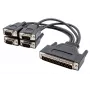 EXSYS Octopus Serielles Kabel, 4x DB9 Stecker auf HD44 Stecker, 0,6m, Schwarz EX-OPTC4-9-SM